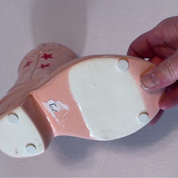 Pink Cowboy Boot Planter / Vase Western Cowgirl Decor NWOT - Picture 4 of 8